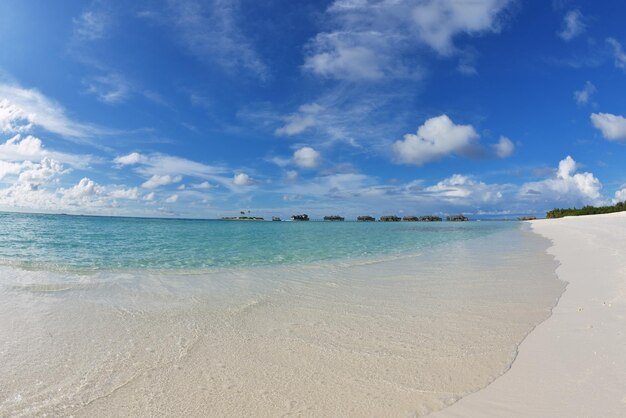 scena di paesaggio naturale spiaggia tropicale con sabbia bianca in estate