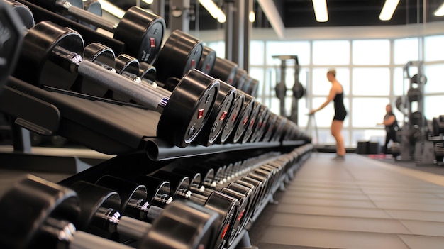 Scena di palestra iperrealistica Dumbbell Row