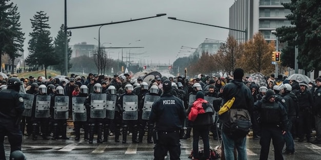 Scena di protesta