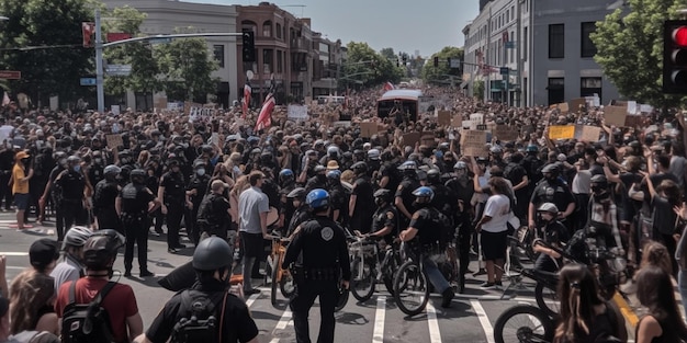 Scena di protesta