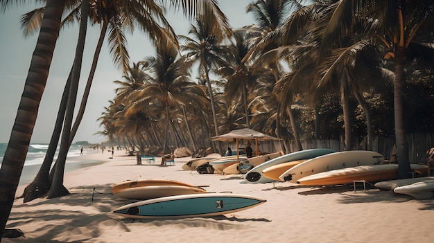 Scena di spiaggia tropicale luogo di vacanze estive generativo ai