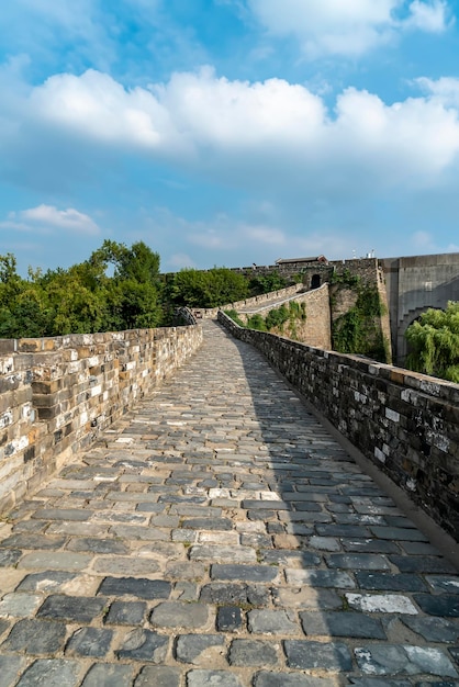 Scena di strada di paesaggio delle mura della città di Nanchino