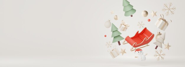 Scena di visualizzazione 3d per la pubblicità di prodotti e cosmetici con il concetto di buon Natale e anno nuovo