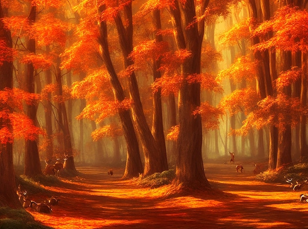 scena fantasy dell'autunno