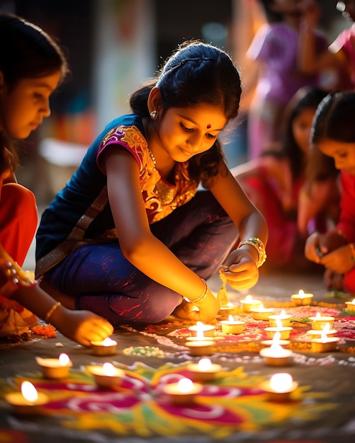 Scena fotografica Cattura una scena sincera e commovente durante le celebrazioni di Diwali