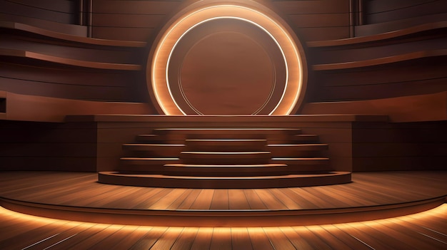 Scena futuristica del cilindro in legno