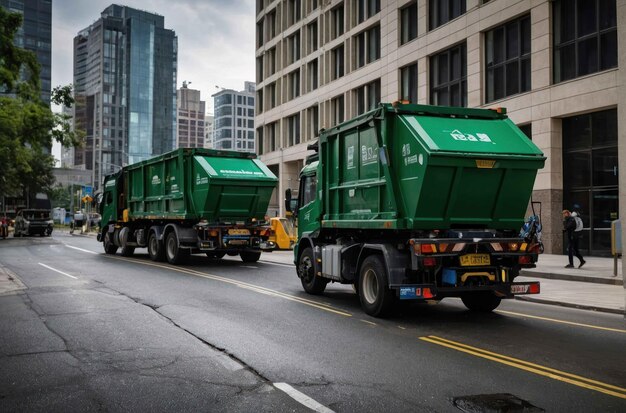 Scena notturna urbana con bidoni per il riciclaggio