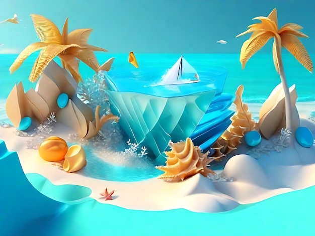 Scena oceanica in 3D