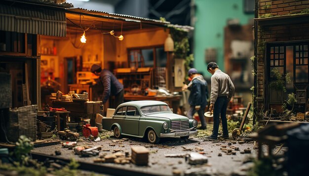 Scena personalizzata del servizio fotografico con scena diorama fotorealistica