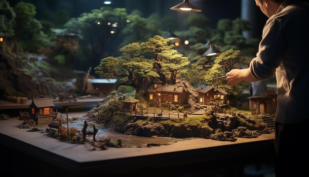 Scena personalizzata del servizio fotografico con scena diorama fotorealistica