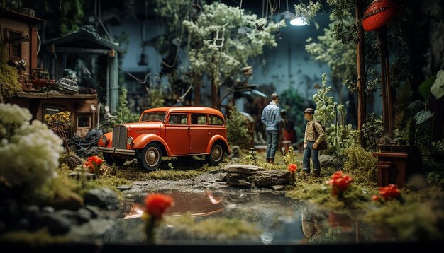 Scena personalizzata del servizio fotografico con scena diorama fotorealistica