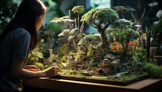 Scena personalizzata del servizio fotografico con scena diorama fotorealistica