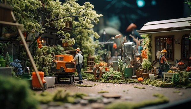 Scena personalizzata del servizio fotografico con scena diorama fotorealistica