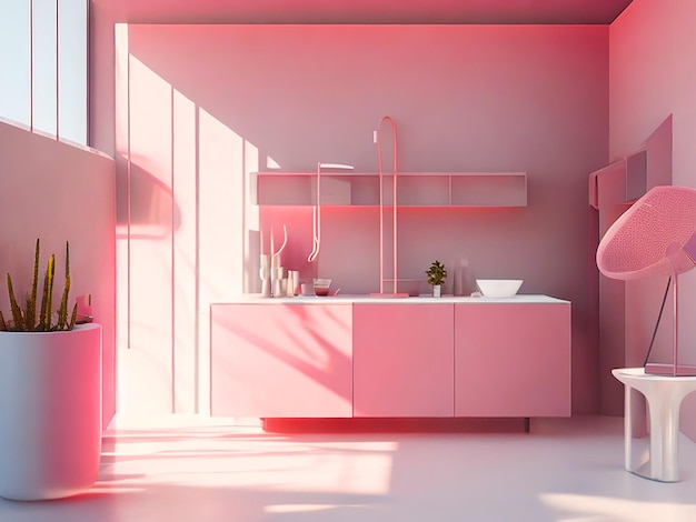 scena rosa cooltoned senso della tecnologia stile wabisabi moda blockbuster ambiente luce lig