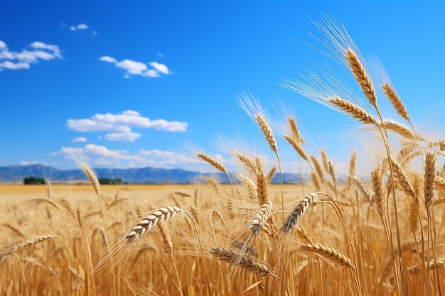 scena rurale con grano maturo e orzo