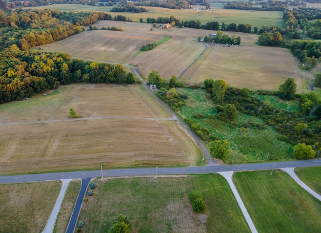 Scena rurale nel paesaggio della campagna americana in Ohio USA