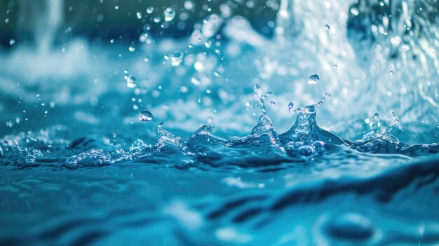 Scena subacquea accattivante con giocosi spruzzi d'acqua che aggiungono energia all'attrazione delle piscine