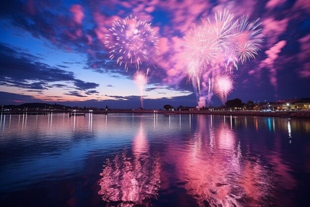 Scenario degli spettacoli notturni di fuochi d'artificio