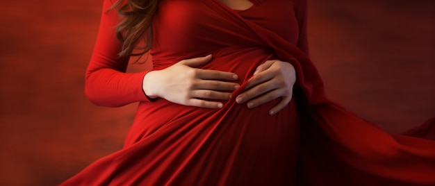 Scenario della gravidanza primo piano di una bella giovane donna incinta