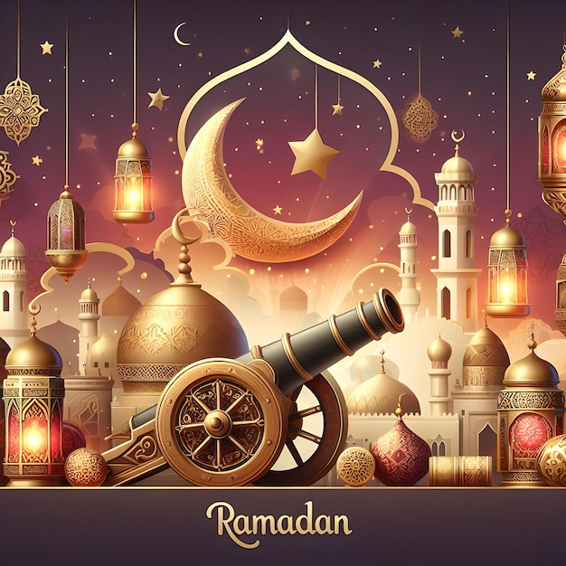 Scene d'arte islamica per il Ramadan