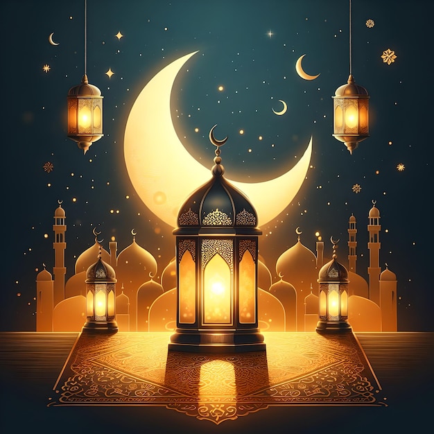 Scene d'arte islamica per il Ramadan