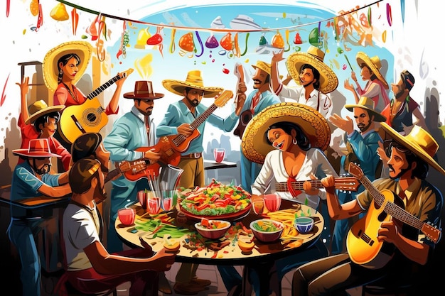 Scene della festa del Cinco De Mayo