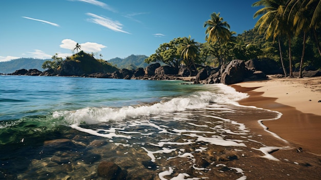 Scene tropicali dalla destinazione balneare latinoamericana Colombia Paesaggio di viaggio sudamericano