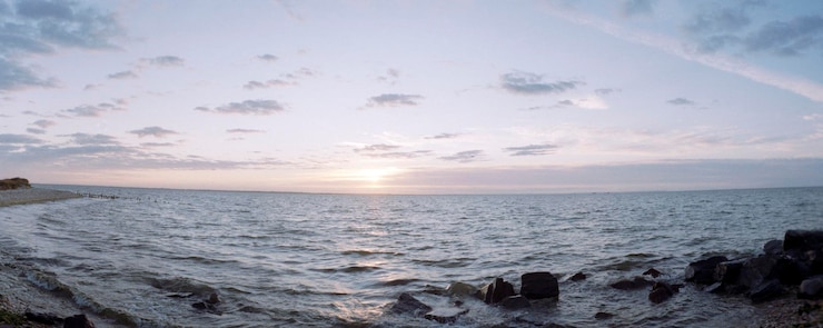 Foto scenico tramonto sul mare