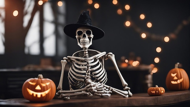 Scheletro di Halloween generato dall'intelligenza artificiale