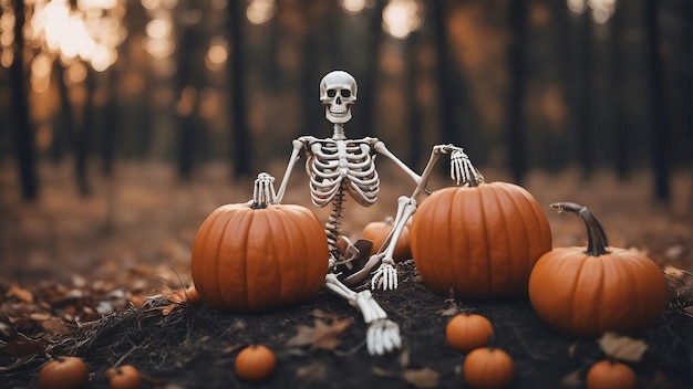 Scheletro di Halloween generato dall'intelligenza artificiale