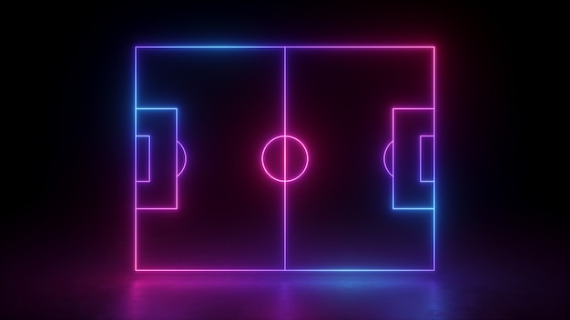 schema del campo di calcio al neon