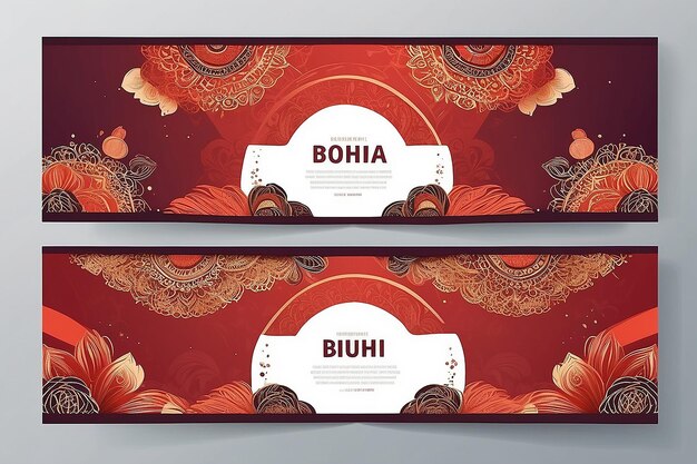 Schema di banner orizzontale di Gradient bohag bihu