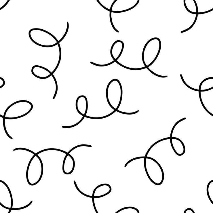 Foto schema senza cuciture in stile doodlestyle di nastro festivo ondulato concetto festivo schizzo di contorno vettoriale disegnato a mano