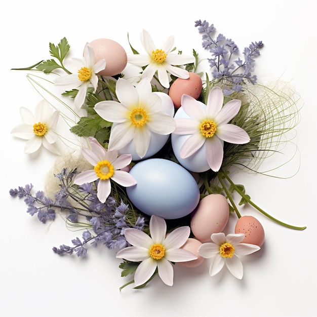 schenken blumen ostern su sfondo bianco