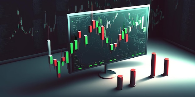 Schermata con grafici e diagrammi dell'indice di borsa ai generativa