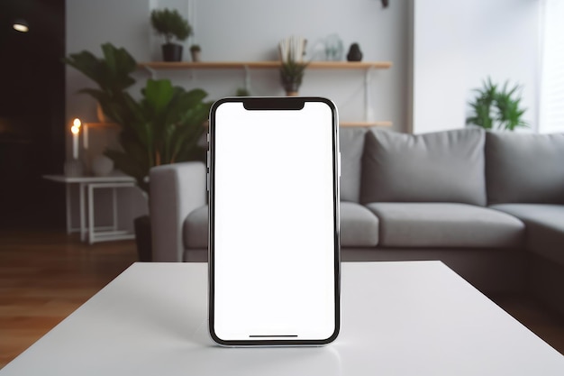 Schermata vuota dello smartphone Mockup Template Design AI generativa