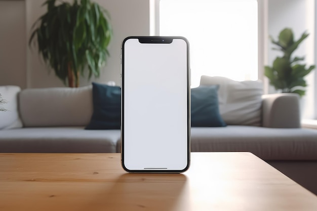 Schermata vuota dello smartphone Mockup Template Design AI generativa