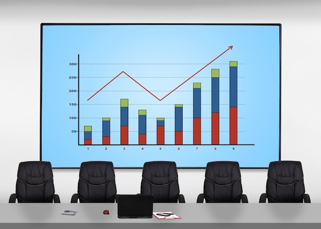 Schermo al plasma con grafico