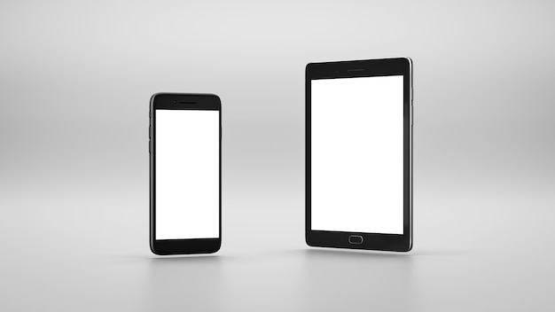Schermo bianco Smartphone e Tablet Pc isolato