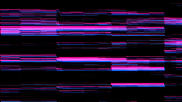 Schermo del computer violato con effetto glitch Modelli di errore con linee di distorsione Astratto sfondo digitale con onde di rumore Rendering 3D