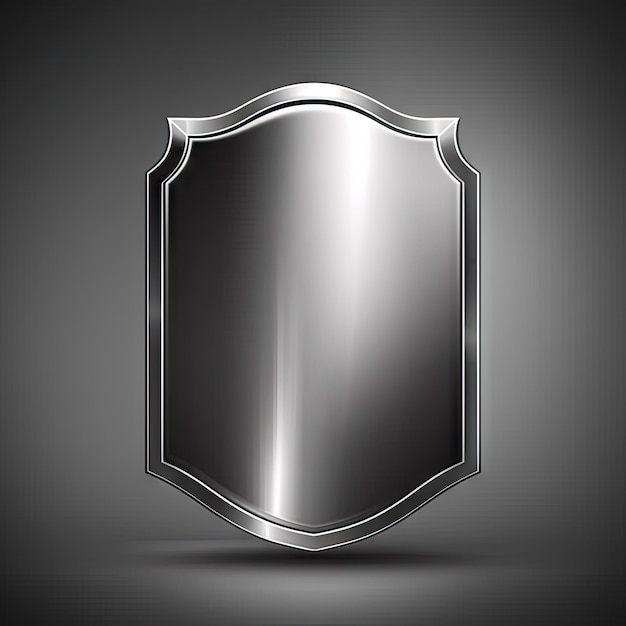 Schermo metallico con cornice Illustrazione realistica del pannello metallico in acciaio argento vuoto con riflessione
