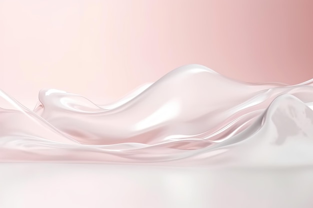 Schizzi di crema liquida di colore rosa su sfondo chiaro e pulito Primo piano di crema per il viso o siero