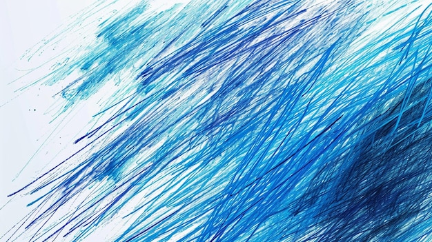 Schizzo disegnato a mano con incisione di linee con una penna blu o una consistenza di marcatore per un artista