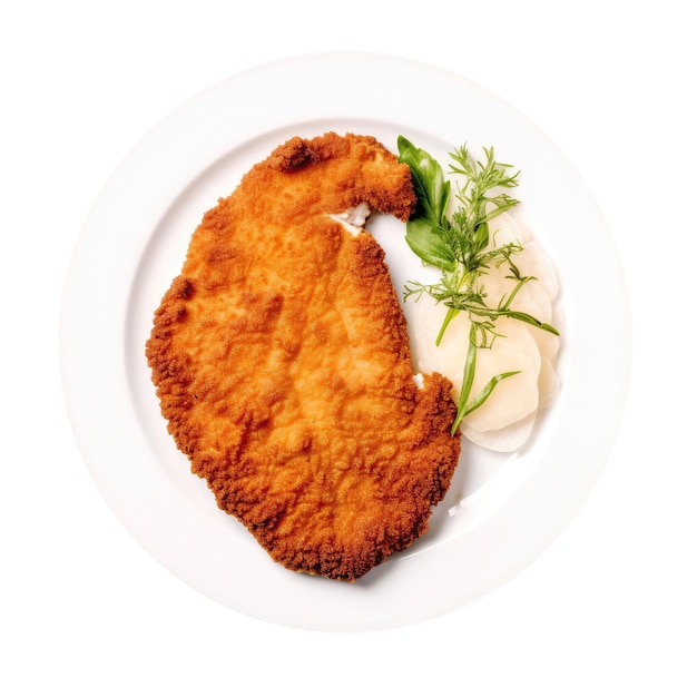 Schnitzel Cucina Tedesca Sul Piatto Bianco