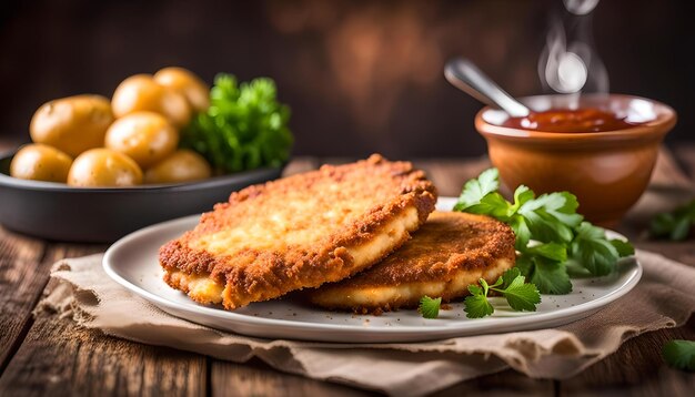 Schnitzel tedesco panizzato fatto in casa con patate