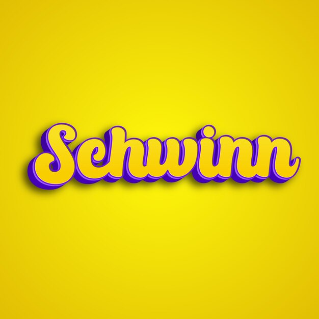 Schwinn tipografia 3d design giallo rosa bianco sfondo foto jpg.