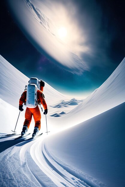 Sci alpino astronauta sulla luna Sport estremi della NASA