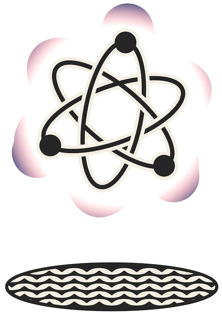Science atom png sticker radiation collage element transparent background