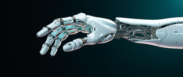Scienza della mano macchina concetto artificiale cyborg arto invenzione tecnologia robotica attrezzature futuristiche braccio futuro virtuale