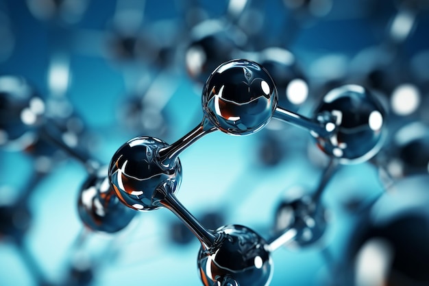Scienza Struttura molecolare Sfondio con concetto medico di molecola atomica.